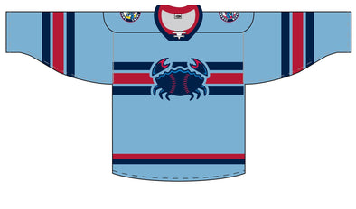 Jersey Shore BlueClaws Crab Emblem Authentic Replica Hockey Jersey