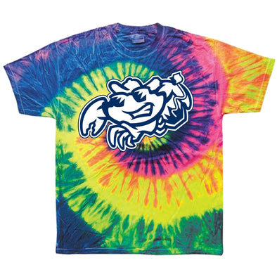 Jersey Shore BlueClaws Youth Neon Tie-Dye T-Shirt Boogie Board Crab
