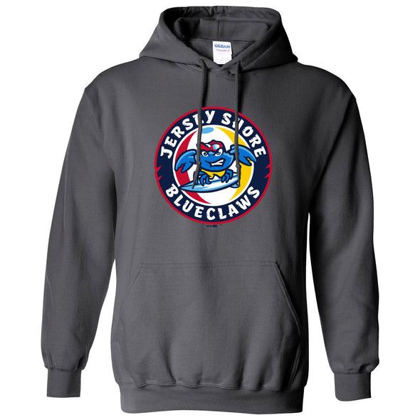 Jersey Shore BlueClaws Primary Logo Gray Hoodie