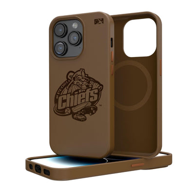 Peoria Chiefs Woodburned Brown Magnetic Case