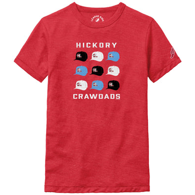 Hickory Crawdads Victory Falls Red Youth Tee