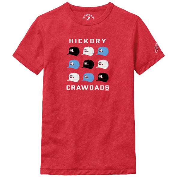 Hickory Crawdads Victory Falls Red Youth Tee