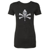 MYRTLE BEACH PELICANS 108 STITCHES LADIES BLACK FLOWERY PIRATE TEE