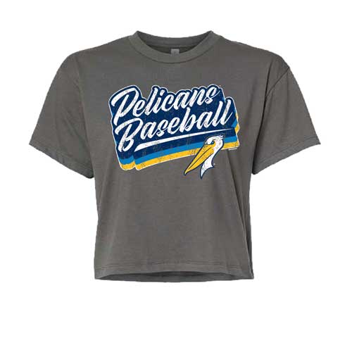 Myrtle Beach Pelicans Bimm Ridder Ladies Dark Gray Groovin Crop Tee