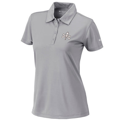 MYRTLE BEACH PELICANS COLUMBIA SPORTSWEAR LADIES GRAY PIRATE OMNI WICK BIRDIE POLO