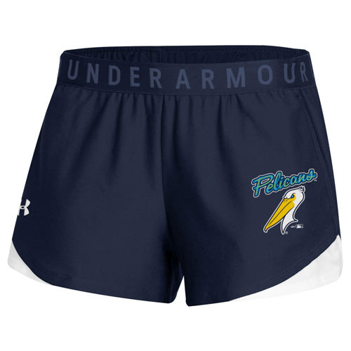 MYRTLE BEACH PELICANS UNDER ARMOUR LADIES NAVY PLAYUP SHORT