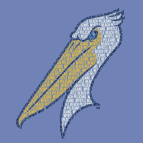 Myrtle Beach Pelicans 108 Stitches Carolina Blue Spelled Out Tee