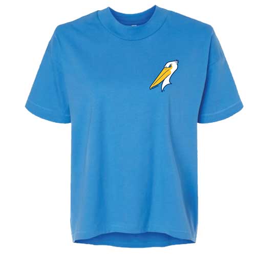 MYRTLE BEACH PELICANS BIMM RIDDER LADIES TRADEWIND BLUE HI-LO TEE