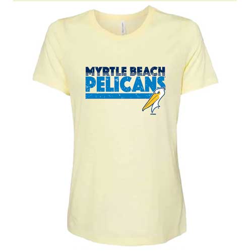 Myrtle Beach Pelicans Bimm Ridder Ladies Ladies Pale Yellow Tri-Blend Molar Tee