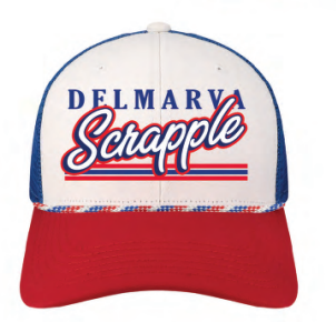 Delmarva Shorebirds Legacy Scrapple MP5 Script Rope Adjustable Trucker Cap