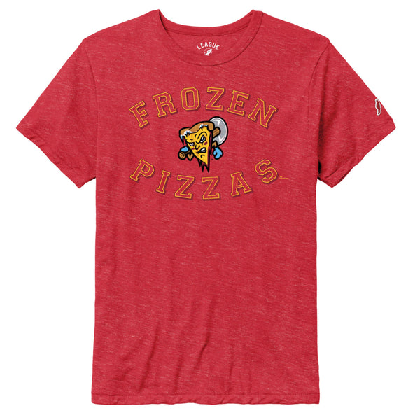 Frozen Pizzas League Heather Red Victory Falls Pizza Slice Tee