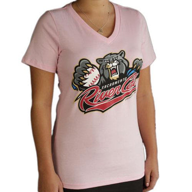 PRIMARY V-NECK PINK, SACRAMENTO RIVER CATS