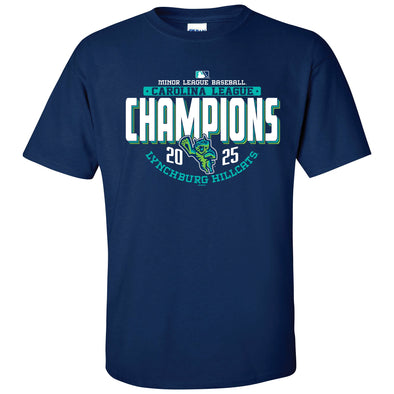 Lynchburg Hillcats 2025 Carolina League Champions Navy Tee