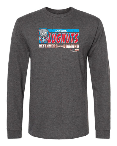 Lansing Lugnuts Marvel’s Defenders of the Diamond Long-sleeve T-shirt