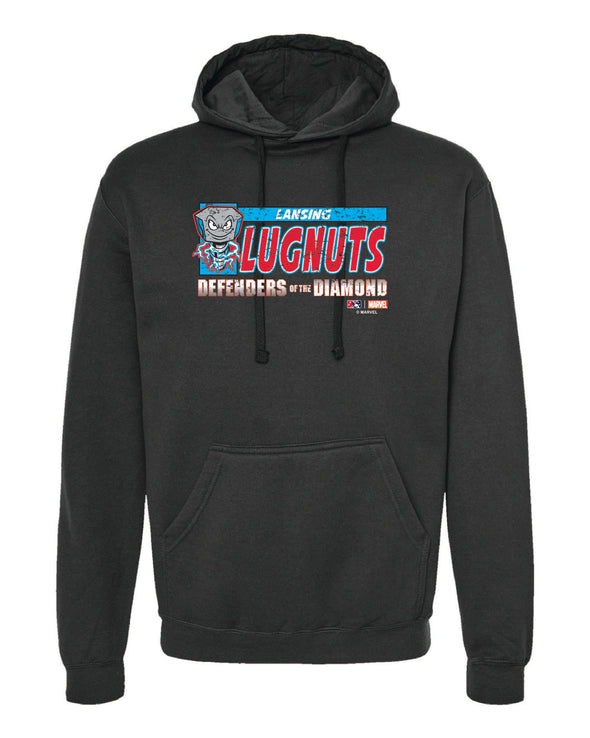 Lansing Lugnuts Youth Marvel Defenders of the Diamond Hoodie