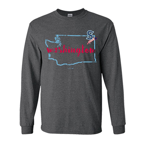 Spokane Indians Long Sleeve Dark Heather State Tee