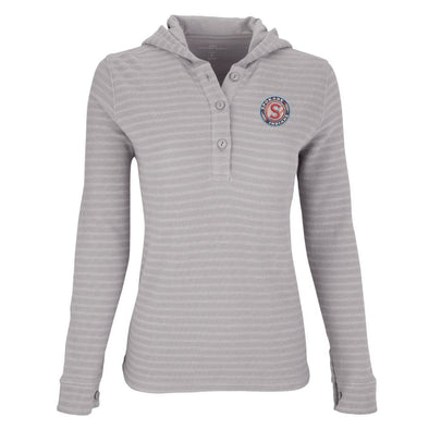 Spokane Indians Ladies Grey/White Baja Hoodie