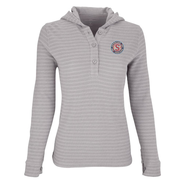 Spokane Indians Ladies Grey/White Baja Hoodie