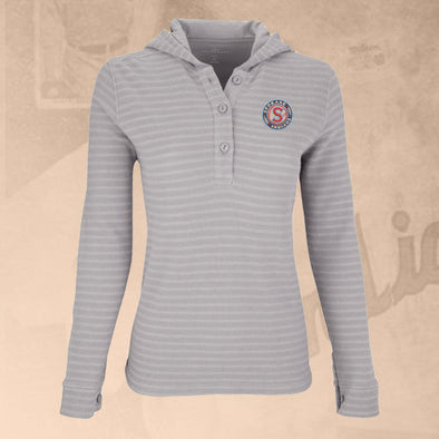 Spokane Indians Ladies Grey/White Baja Hoodie