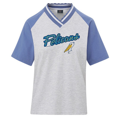 Myrtle Beach Pelicans MV Sport Ladies Blue Iris Jewell Team Tee