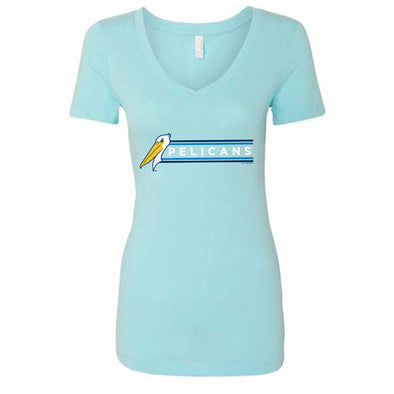 Myrtle Beach Pelicans Soft As A Grape Ladies Cancun Ideal VNeck Tee