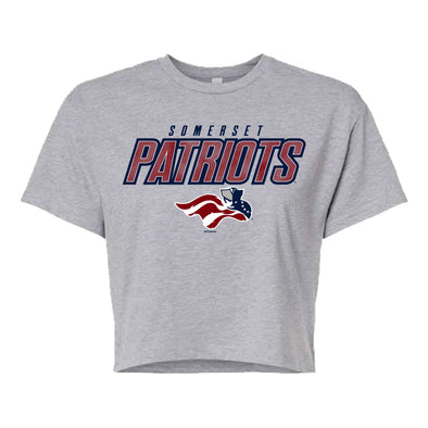 Somerset Patriots Women's Heather Grey Zee Crop Top Tee