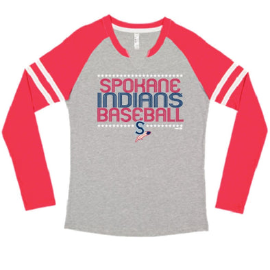 Spokane Indians Ladies Mashup Cilantro LS Tee