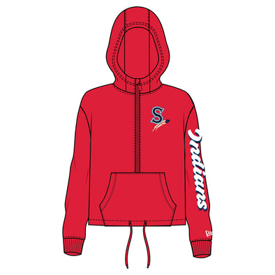 Spokane Indians Ladies Red New Era 1/4 Zip Hoodie