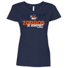 Somerset Patriots Heather Ladies  Zorros de Somerset Rotation Copa V-neck Longer Length T-shirt