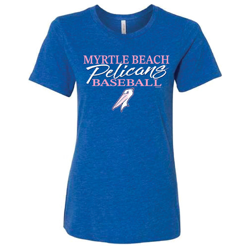 Myrtle Beach Pelicans Bimm Ridder Ladies Royal Herringbone Triblend Tee