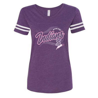 Spokane Indians Ladies Hotshot Vintage Purple Sporty Tee