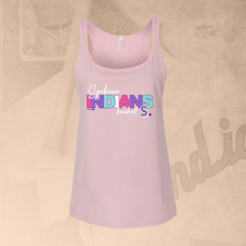 Spokane Indians Ladies Tank Top Geom Pink