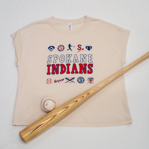 Spokane Indians Ladies Natural Vintage Wash Tee