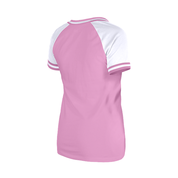 Buffalo Bisons Ladies New Era Pink Glitter Script Vneck Tee