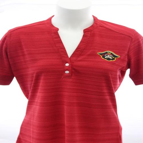 Bradenton Marauders Ladies Strata Collarless Polo - Red