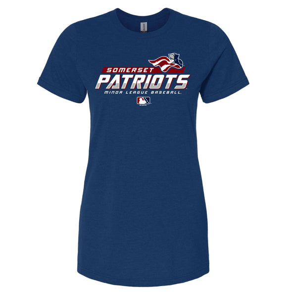 Somerset Patriots Women's Navy Mist Soft Style Crew Neck Eras Tee