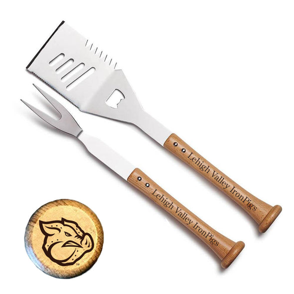Lehigh Valley IronPigs Wooden and Metal Fork and Spatula Set Presale