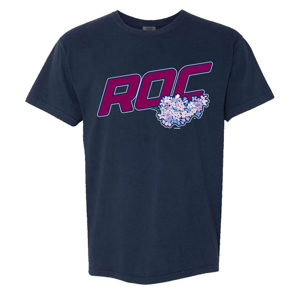 Rochester Red Wings ROC the Lilac Navy Comfort Colors Tee