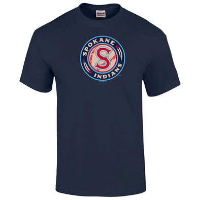 Spokane Indians Navy Logo Tee