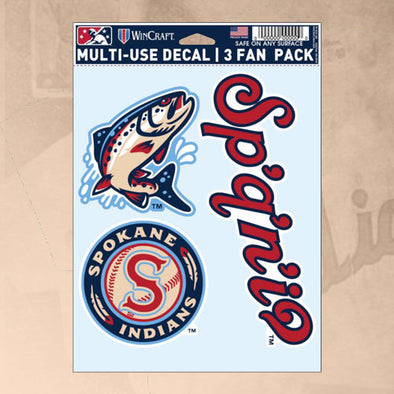 Spokane Indians Logo Decals - 3 Pack