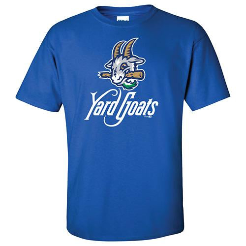 Hartford Yard Goats Adult Bimm Ridder Primary Logo Tee in Royal Blue