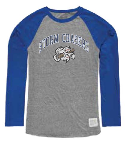 Omaha Storm Chasers Retro Brand Men's Contrast Tri-Raglan LS Tee