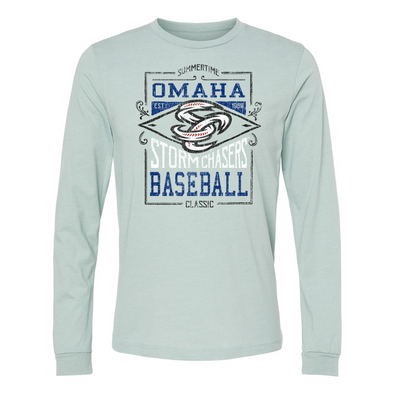 Omaha Storm Chasers Men's 108 Stitches Dusty Blue Classic LS Tee