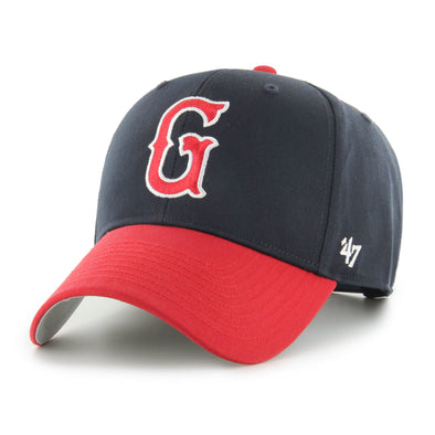 Greenville Drive 47 Brand Navy/Red 2-Tone MVP Hat with Navy G Logo