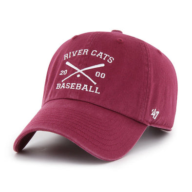 CROSSED BATS HAT - CARDINAL, SACRAMENTO RIVER CATS