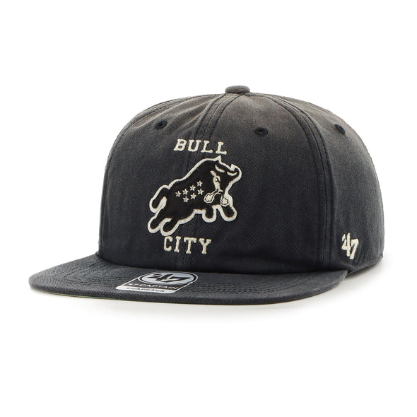 Durham Bulls 47 Brand Black Dusted Double Ply Captain Snapback