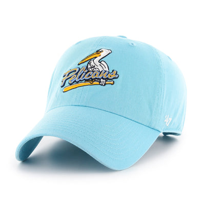 MYRTLE BEACH PELICANS 47 BRAND CARIBBEAN BLUE BIRDBAT CLEAN UP