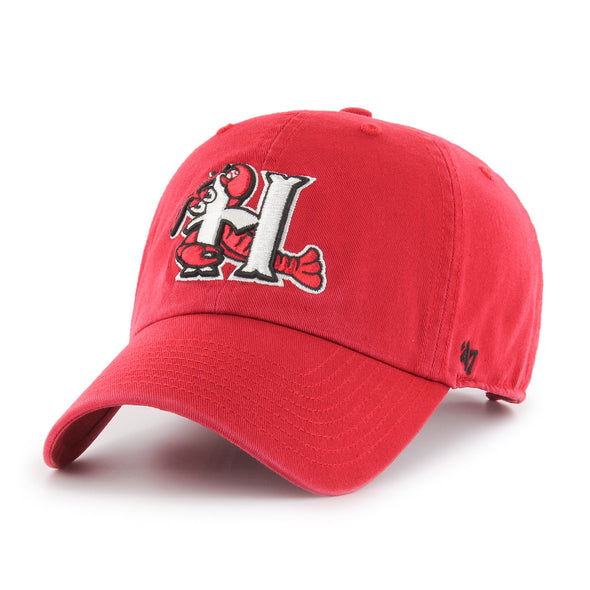 Hickory Crawdads '47 Red Cleanup H Logo Adjustable Hat