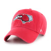 Hickory Crawdads '47 Red Cleanup State Logo Adjustable Hat