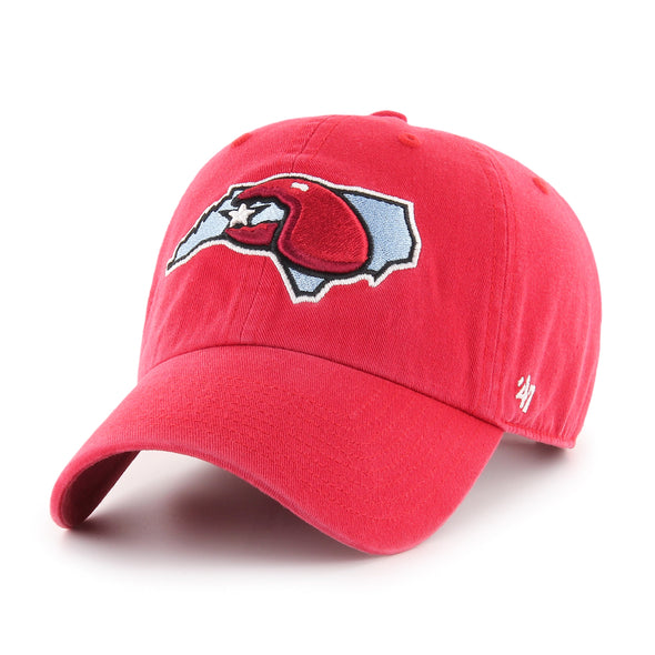 Hickory Crawdads '47 Red Cleanup State Logo Adjustable Hat